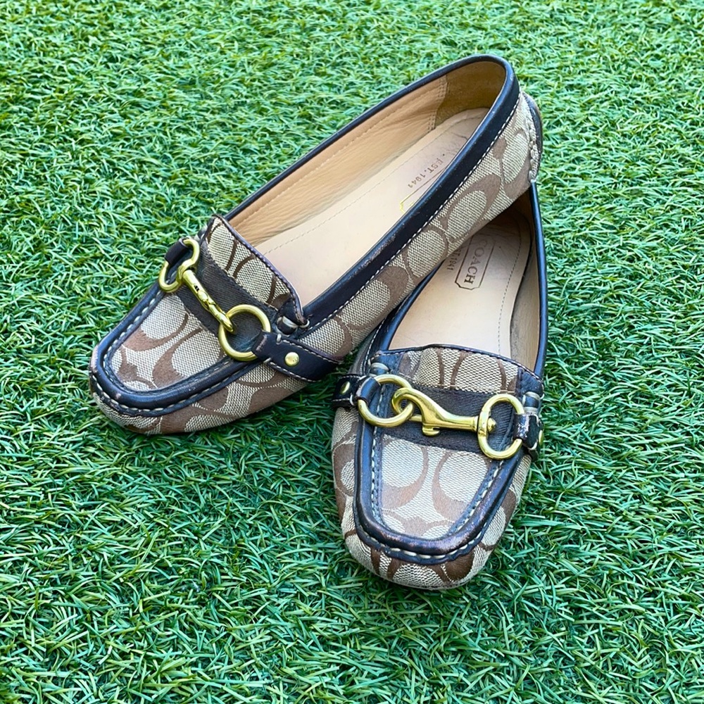 Size 5. Brown/Tan Coach Loafers